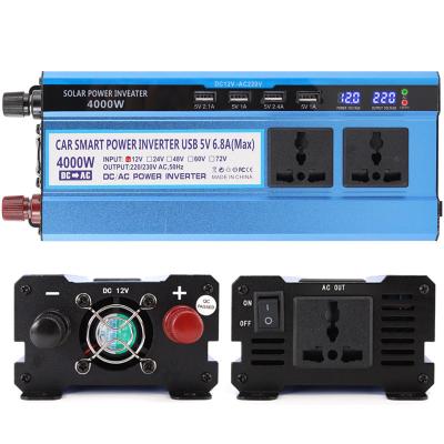 China AC 4000Watt Aluminum Alloy Shell High Quality Solar Power Inverter DC With Plug And Dual Display for sale