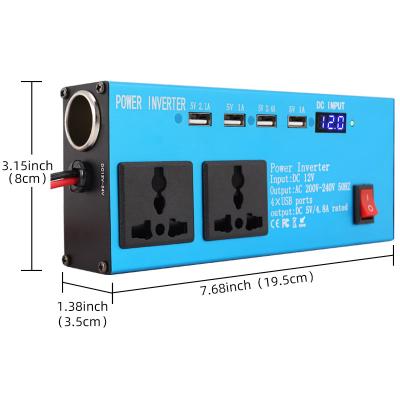 China Support Display Power Inverter 200W DC12V Simple Intelligent Solar Power Inverter With 4USB CR200 for sale