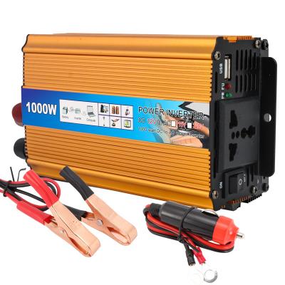 China For Home Smart Power Inverter DC12V To AC220V 1000W Solar Power Inverter Gold Color Modify Sine Wave Inverter for sale