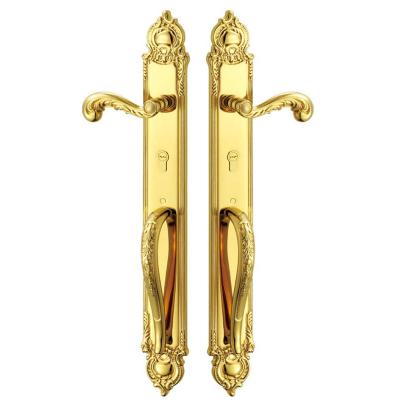 China Factory price luxury and durable solid brass door handle with good quality mortise solid brass lockset for sale