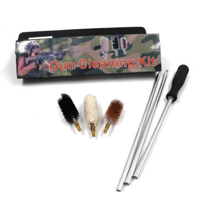 China Barrel Cleaning 6Pcs 12 Gauge Firearm Kit Bore Gun Cleaning Rod Aluminum Cleaning Brushes For Outdoor Hunting for sale