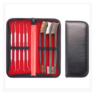 China 9 Piece Quick Cleaning Pick And Sweep Brass / Nylon Gun Cleaning Tool Kit for sale