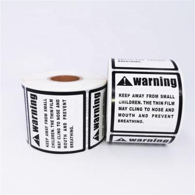 China Purpose Self Adhesive Choking Sticker Choking Warning Warning Labels Printed Labels for sale