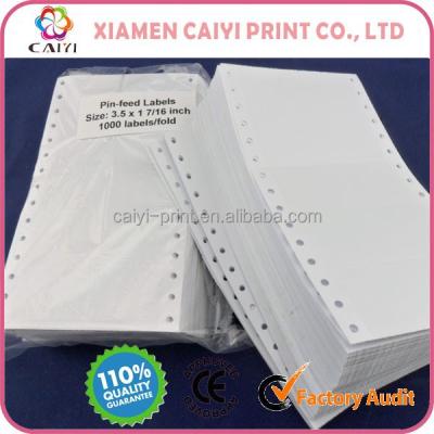 China For Dot Printer Pin Feed Labels, Dot Matrix Labels for sale