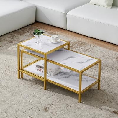 China Concise marble end table 1.8cm thickness Guangdong material MDF table top color portable square coffee table for hotel loft wholesale for sale