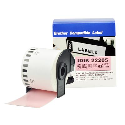 China Sticker COMPATIBLE adhesive barcode label for Brother Labels Pink Thermal Labels DK22205 DK-22205 dk2205 for sale