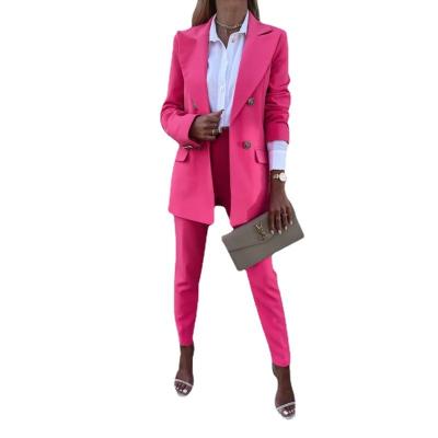 China Fashionable Women's Clothing Anti-pilling Office Ladies Blazer Pants Sets Summer Outfits for sale