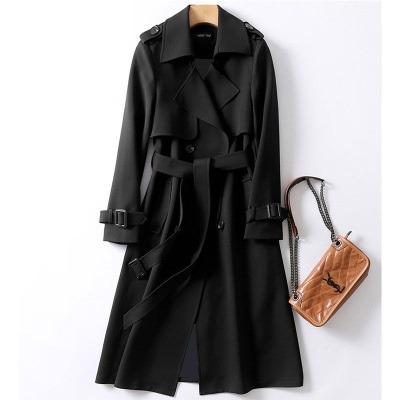 China Breathable Factory Directly Supply Custom Classic Windproof Coat Women's Long Gap Coat Jackets Long Gap Ditch Coat for sale