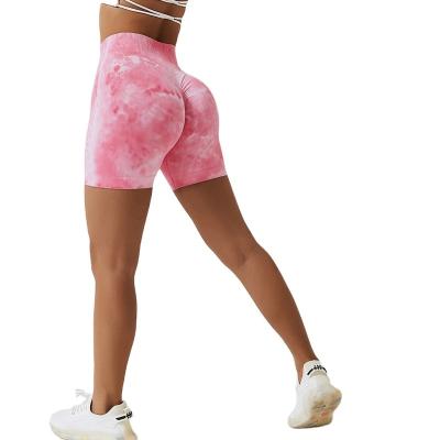 China Anti-Wrinkle Women's Seamless Workout Shorts Crac! crack! tie dye step up yoga gym workout alphalete running shorts pants for sale