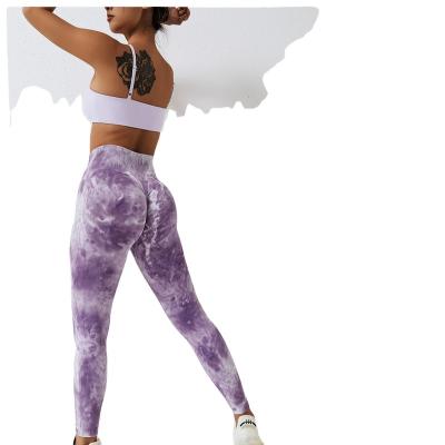 China Breathable Jogger Women's Long Tie Dye Fitness Leggings Yoga Pants Seamless Sportswear Tight Workout Leggings Pants for sale