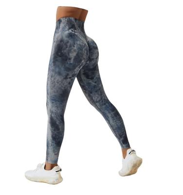 China High Waist Women's Seamless Leggings Dye Tie Yoga Leggings Pants Breathable Comfortable Tight Workout Sportswear for sale