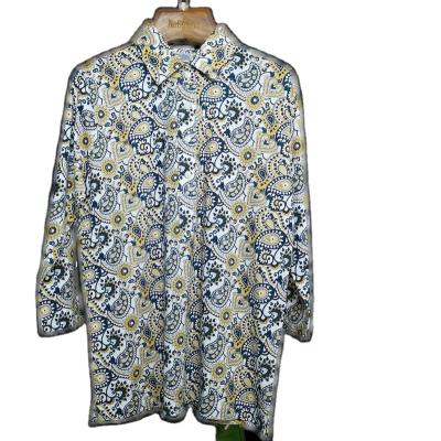 China Custom made hot sale cardigan anti-pilling prints long sleeve blouse for women shirts blouses and tops summer fashionable shirt for women for sale