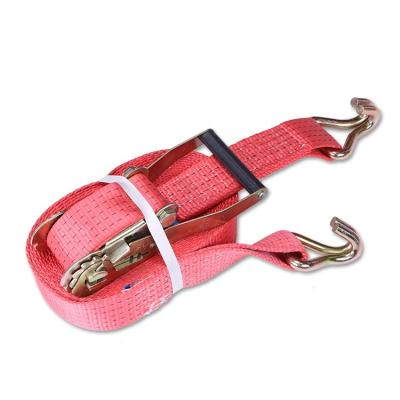 China Heavy Duty Polyester 50mm x 10m 5t Ratchet Tie Down Strap With Double J Hook for sale