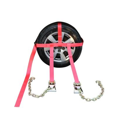 China Polyester Car Carrier Tire Rack Basket Attaches With Chain Hooks And Ratchet for sale