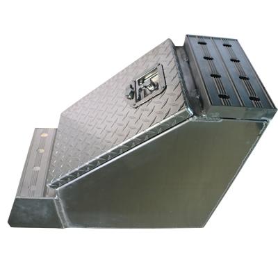 China Wide Open Design Heavy Duty Step Box, Diamond Tread Aluminum, X12 24 x 28 Inches Tool Box For Truck for sale