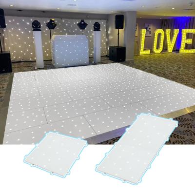 China Starlit Effects Radio Led Starlight Shining White Led Light Dance Floor Tiles Wedding Party DJ Panels Dance Floor for sale