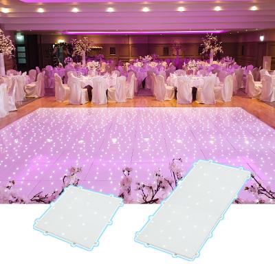 China Clear starlit effects wedding 3in1 led white infinity starlit dance floor panel carpet tiles decorations led floor for sale