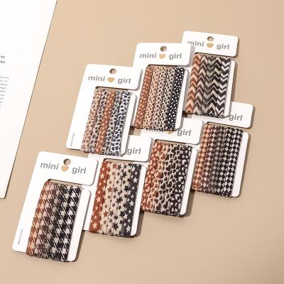 China 2022 New Card Spring Size Quality Elastic Hair Decoration 5pcs Big Nice Bands Different Pattern Design Girl Hair Tie Hair Band for sale