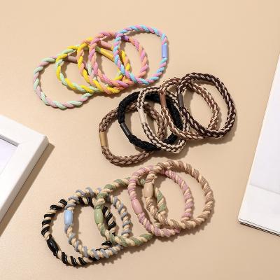 China 2022 New Soft Spring Braid With Twisted Elastic Hair Rope Bands For Girls for sale