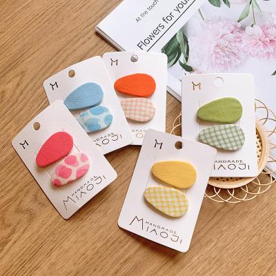 China Hair Claw Clips A Pair Baby Toddler Girls Cloth Hair Clips Candy Color Small Water Drop BB Hair Clips for sale