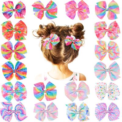 China 2022 Colorful Hair Decoration Grosgrain Ribbon 4Inch Bow Alligator Hair Clips For Girls for sale