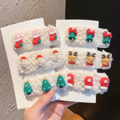 China 2021 New Women Girls Design Lamb Hair Platypus Hair Comb Clips Adorns Christmas Milu Decorative Bangs Tree Snow Man Design BB Hair Clips Hair Clips For girls for sale