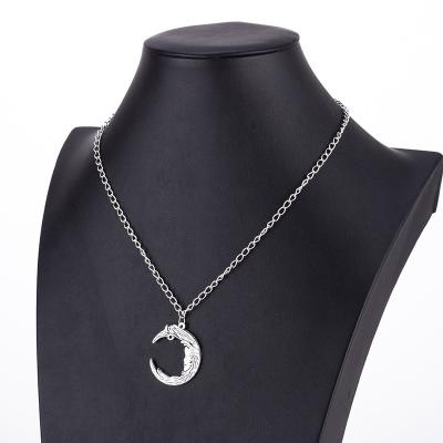 China Wing Moon Pendant Chain Necklace Frog Whale Tail Punk Animal Accessories Halloween Necklace for sale