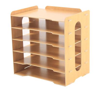 China Hot Selling Office Items Wood-Plastic Panel Desktop Storage Box File Folder Display Rack etc. Office for sale