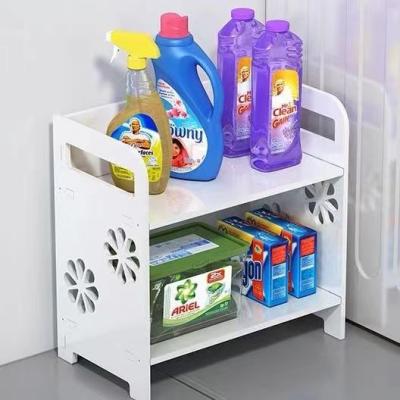 China Modern Hot Selling Wooden Panel Multifunctional Toilet Display Rack Plastic Storage Box (Foam PVC Panel) for sale