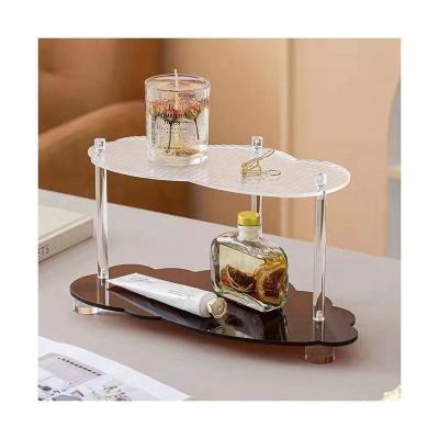 China Showing Goods Cloud Minimalist Art Design Table Bedroom Fashion Transparent Small Coffee Table for sale