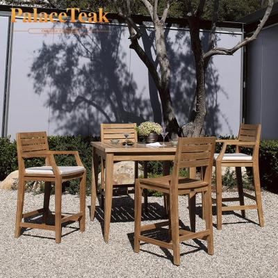 China High Quality Wear-resisting Poolside Teak Palace Furniture Simple Durable Teak Leisure Teak Wood Bar Stool for sale