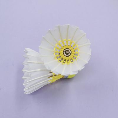 China Fluorescent Yellow Cork Badminton Shuttlecock Training Shuttles Badminton for sale