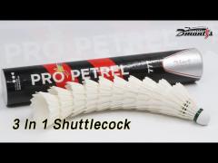 Hybrid 3 In 1 Shuttlecock PU Cork Flexible Feather High Durability