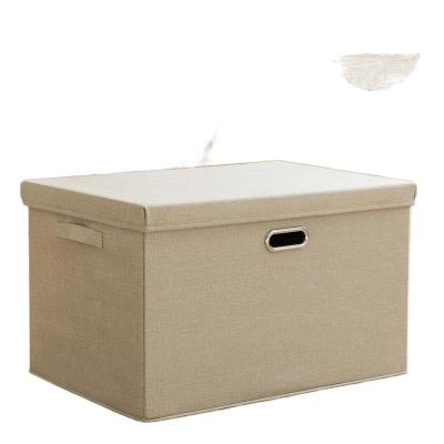 China Large capacity viable with lid household space with lid cotton canvas storage box for sale