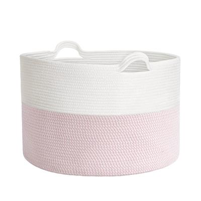 China Best Selling Viable Cotton Rope Kids Cotton Rope Storage Basket Woven Cotton Rope Storage Basket for sale