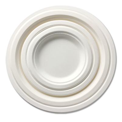 China 7 Inch 125 Pack Natural Plant Fiber Eco-Friendly Sustainable Bagasse Plant Biodegradable Compostable Paper Plates for sale