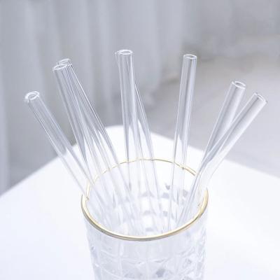 China 8 Pack 200*8MM Sustainable Drinking Straws BPA Free Glass Straws Eco Friendly for sale