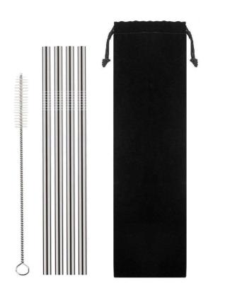 China Sustainable Svin Sustainable Reusable Metal Drinking Stainless Steel Straws With Brush for sale