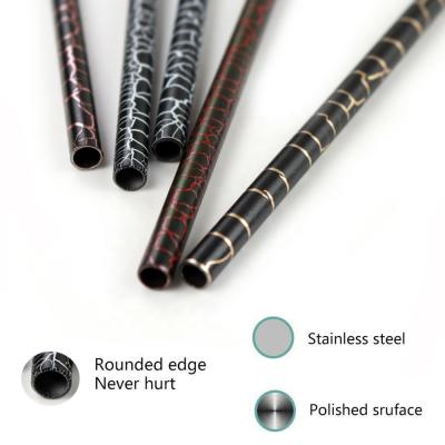 China Svin Viable Viable 18/8 Portable Eco Friendly Cracked Stainless Steel Drinking Straw for sale