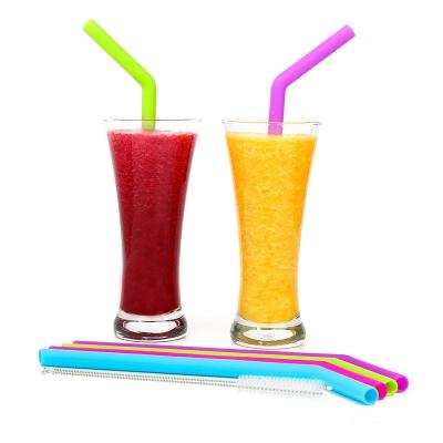 China Amazon Disposable Different Color Hot Selling Eco-Friendly Drinkable Disposable Silicone Straw Stocked for sale