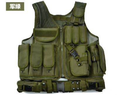 China Ripstop Fabric Camouflage Military Tactical Vest  Magazine Flishlight Radio Pouches Attached for sale