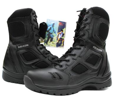 China Combating Zipper Closure Black Tactical Boots Breathable Abrasion Resistant for sale