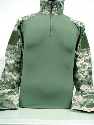 China Army Green Long Thick Mens Cargo Shirt , Military Combat Shirt for sale