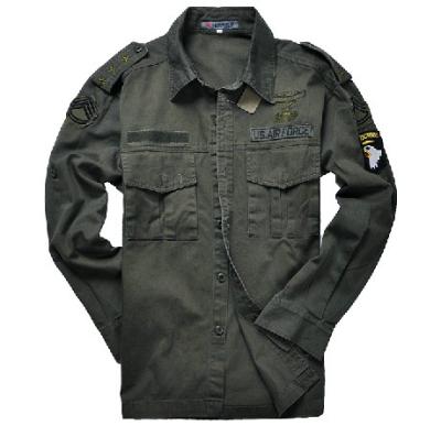 China Fashion Cotton Police Casual Cargo Shirt With Solid Color for sale