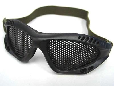 China Professional Combat Metal Mesh Goggle , Black Protective Lens for sale