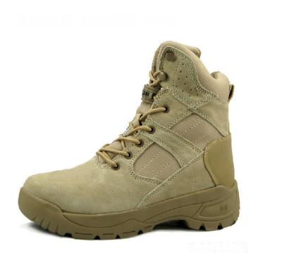 China Oil Resistant Leather Tactical Boots , Tan Color Airsoft Military Boots for sale