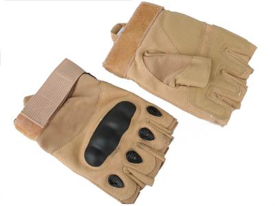 China Half Finger Tactical Gloves Leather PVC for Camouflage Hunting for sale