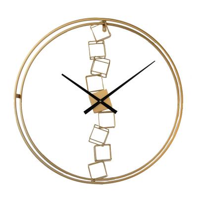 China Creative Simple Antique Style Nordic Home Luxury Metal Wall Clock Living Room Fashion Style Decorative Wall Clock for sale