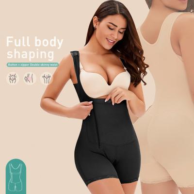 China Custom Seamless Women Antibacterial Logo Bodyshaper Wide Strap Side Zipper Shapewear Plus Size Black Slimming Body Shaper Compression Pants for sale