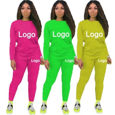 China Wholesale QUICK DRY Fall Winter Two Piece Pants Set Women Casual Long Sleeve 2 Piece Sets Plus Size Women Neon Two Piece Set Clothing for sale